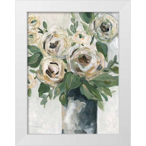Floral Depth White Modern Wood Framed Art Print by Robinson, Carol
