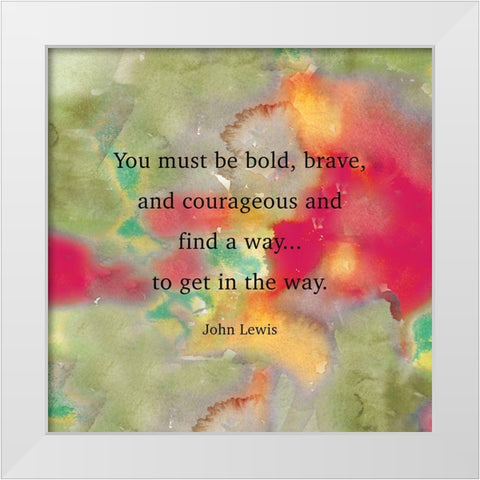 Be Bold White Modern Wood Framed Art Print by CAD Designs