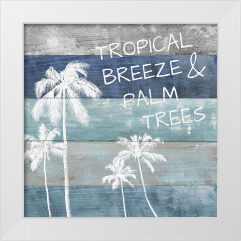 Tropical Breeze White Modern Wood Framed Art Print by Craven, Katrina