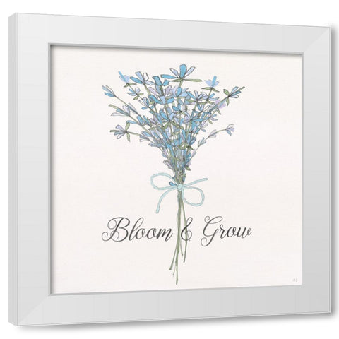 Bloom and Grow White Modern Wood Framed Art Print by Jill, Susan