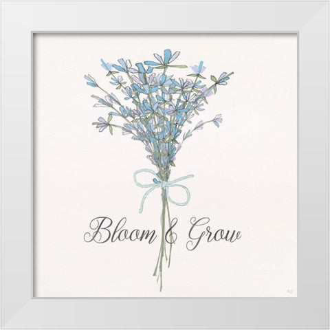 Bloom and Grow White Modern Wood Framed Art Print by Jill, Susan