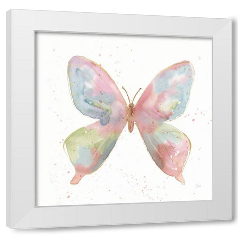 Butterfly Beauty II White Modern Wood Framed Art Print by Nan