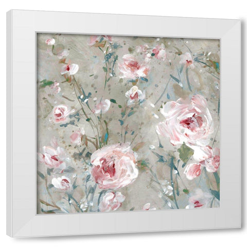 Delicate Pink Blossoms I White Modern Wood Framed Art Print by Robinson, Carol