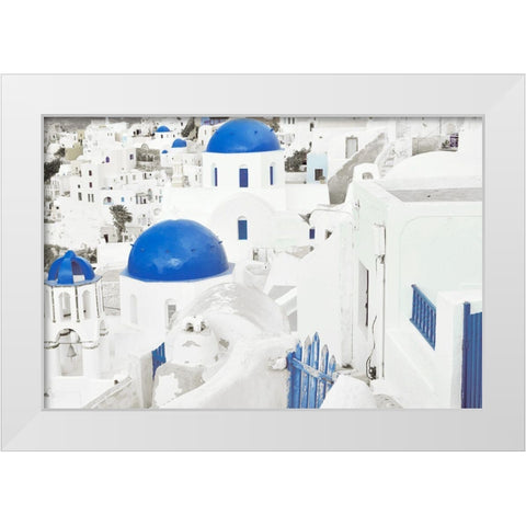 Santorini Revisit White Modern Wood Framed Art Print by Delimont, Danita