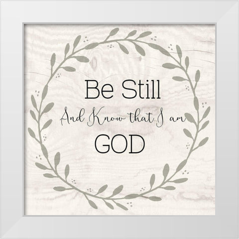 Be Still White Modern Wood Framed Art Print by Jill, Susan