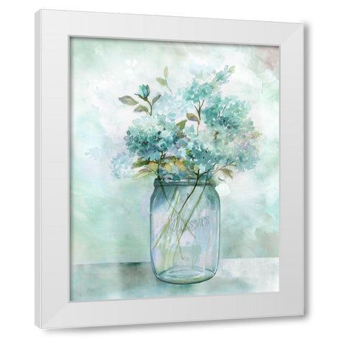 Hydrangea Retreat White Modern Wood Framed Art Print by Nan