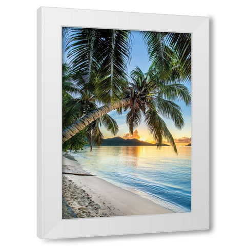 Beautiful Beach Sunset White Modern Wood Framed Art Print by Delimont, Danita