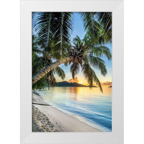 Beautiful Beach Sunset White Modern Wood Framed Art Print by Delimont, Danita