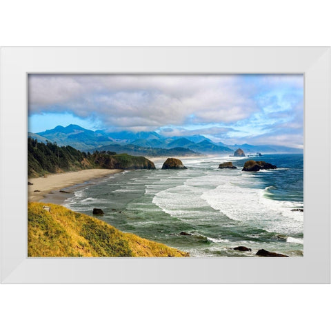 Canyon Beach White Modern Wood Framed Art Print by Delimont, Danita
