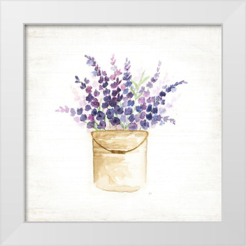 Bucket of Lavender II White Modern Wood Framed Art Print by Nan