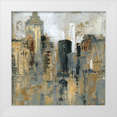 City Shine White Modern Wood Framed Art Print by Robinson, Carol