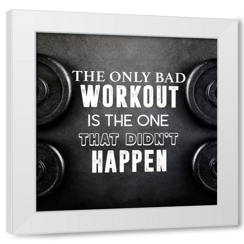Bad Workout White Modern Wood Framed Art Print by CAD Designs
