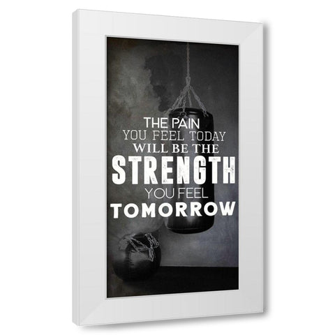Strength White Modern Wood Framed Art Print by CAD Designs