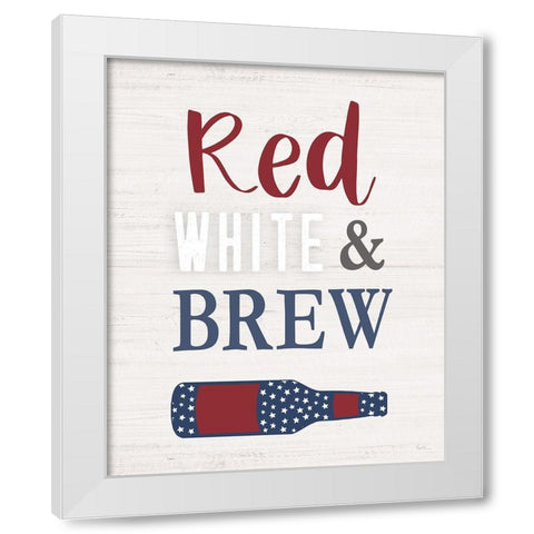 Red White and Brew White Modern Wood Framed Art Print by Carpentieri, Natalie