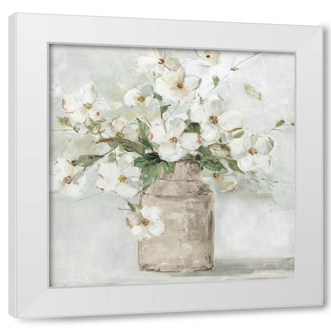 Spring Cottage Blooms I White Modern Wood Framed Art Print by Swatland, Sally