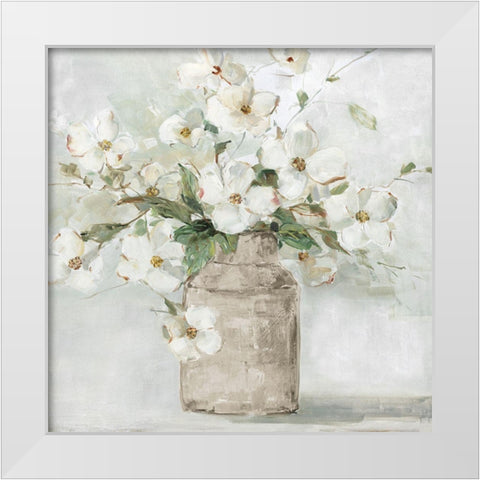 Spring Cottage Blooms I White Modern Wood Framed Art Print by Swatland, Sally