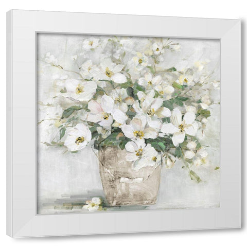 Spring Cottage Blooms II White Modern Wood Framed Art Print by Swatland, Sally