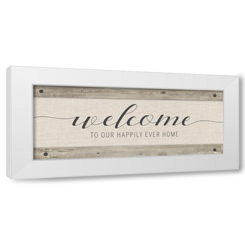 Happily Home White Modern Wood Framed Art Print by Murray, Amanda