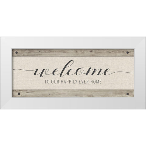 Happily Home White Modern Wood Framed Art Print by Murray, Amanda