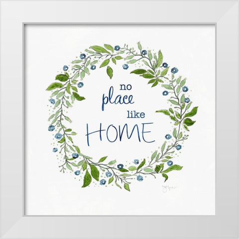 No Place Like Home White Modern Wood Framed Art Print by Tava Studios