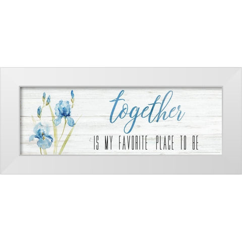 Together White Modern Wood Framed Art Print by Nan