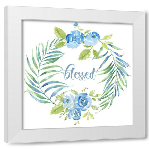 Tropical Blessed White Modern Wood Framed Art Print by Nan