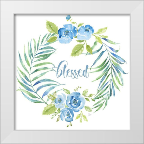 Tropical Blessed White Modern Wood Framed Art Print by Nan