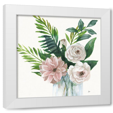 Tropical Romance White Modern Wood Framed Art Print by Nan