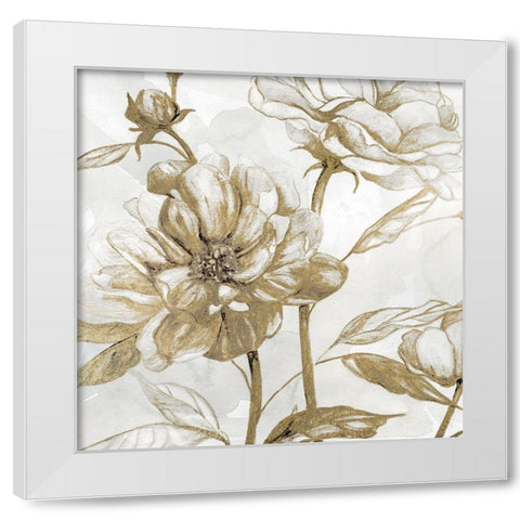 Peony Glitz I White Modern Wood Framed Art Print by Robinson, Carol