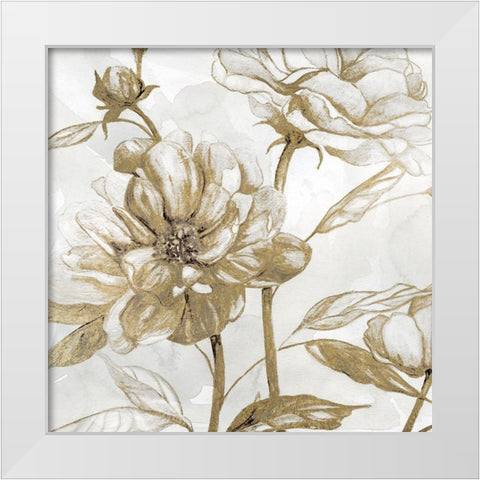 Peony Glitz I White Modern Wood Framed Art Print by Robinson, Carol