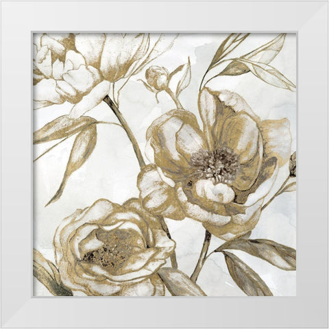 Peony Glitz II White Modern Wood Framed Art Print by Robinson, Carol
