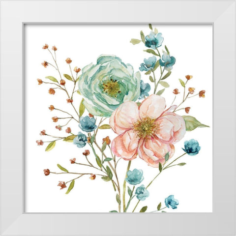 Dainty Peaches and Cream II White Modern Wood Framed Art Print by Finn, Livi
