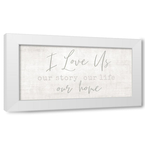 Love Us White Modern Wood Framed Art Print by Carpentieri, Natalie
