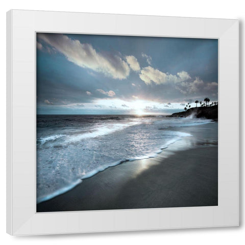 Sunset Beach White Modern Wood Framed Art Print by Delimont, Danita