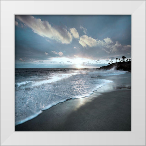 Sunset Beach White Modern Wood Framed Art Print by Delimont, Danita