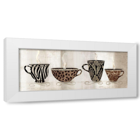 Coffee Skins I White Modern Wood Framed Art Print by Tava Studios