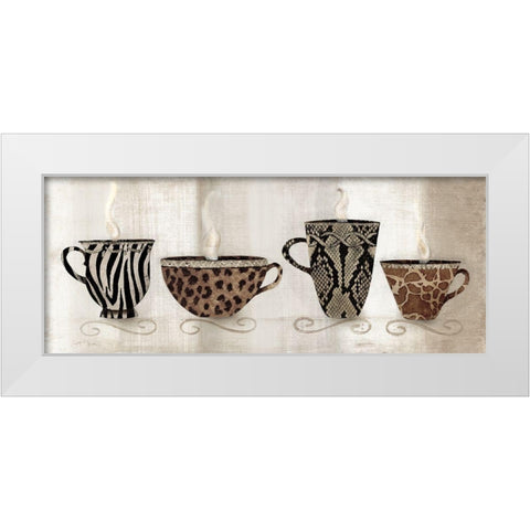 Coffee Skins I White Modern Wood Framed Art Print by Tava Studios
