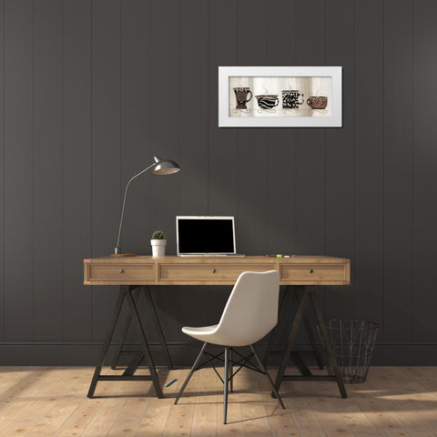 Coffee Skins II White Modern Wood Framed Art Print by Tava Studios