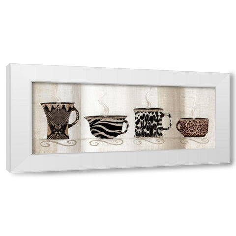 Coffee Skins II White Modern Wood Framed Art Print by Tava Studios