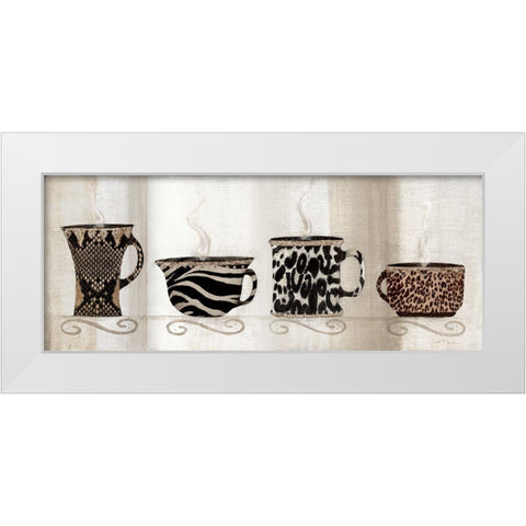 Coffee Skins II White Modern Wood Framed Art Print by Tava Studios