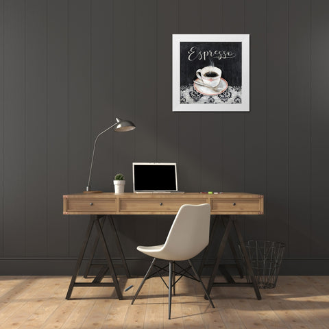 Specialty Espresso White Modern Wood Framed Art Print by Tava Studios