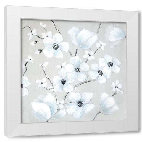 Fantasy Dogwood White Modern Wood Framed Art Print by Tava Studios