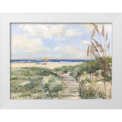 Summer Seas White Modern Wood Framed Art Print by Swatland, Sally