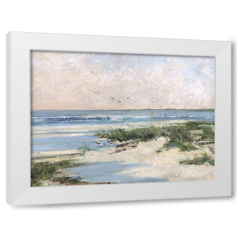 Soft Morning Sea White Modern Wood Framed Art Print by Swatland, Sally