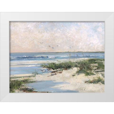 Soft Morning Sea White Modern Wood Framed Art Print by Swatland, Sally