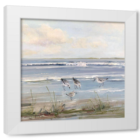 Beach Hopping White Modern Wood Framed Art Print by Swatland, Sally