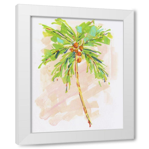 Coconut Palm I White Modern Wood Framed Art Print by Swatland, Sally