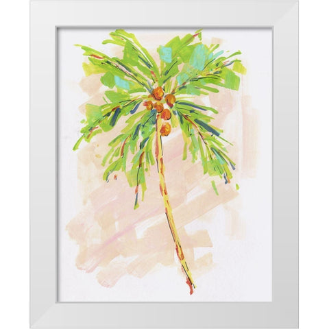 Coconut Palm I White Modern Wood Framed Art Print by Swatland, Sally