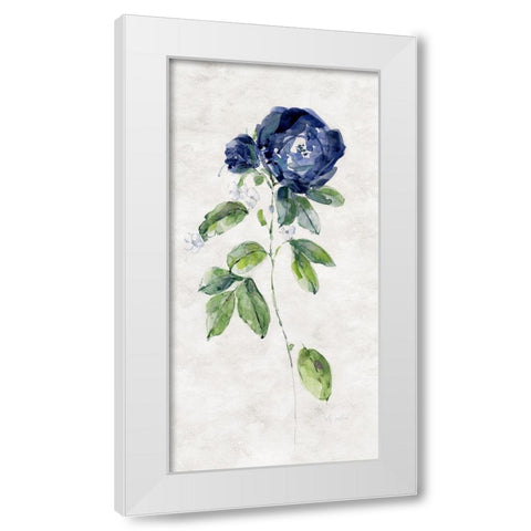 Forever Blue I White Modern Wood Framed Art Print by Swatland, Sally