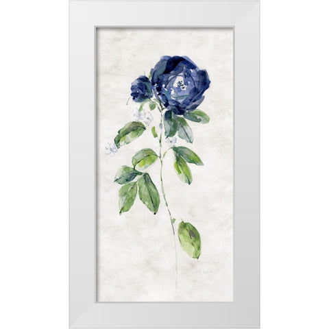 Forever Blue I White Modern Wood Framed Art Print by Swatland, Sally